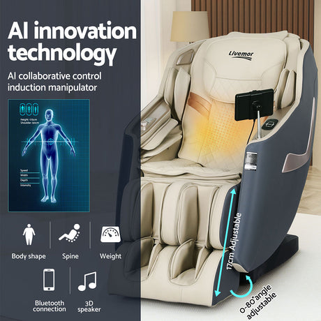 Livemor OPAL 3D Electric Massage Recliner — Full Body, Head to Toe — Allure Home Collections