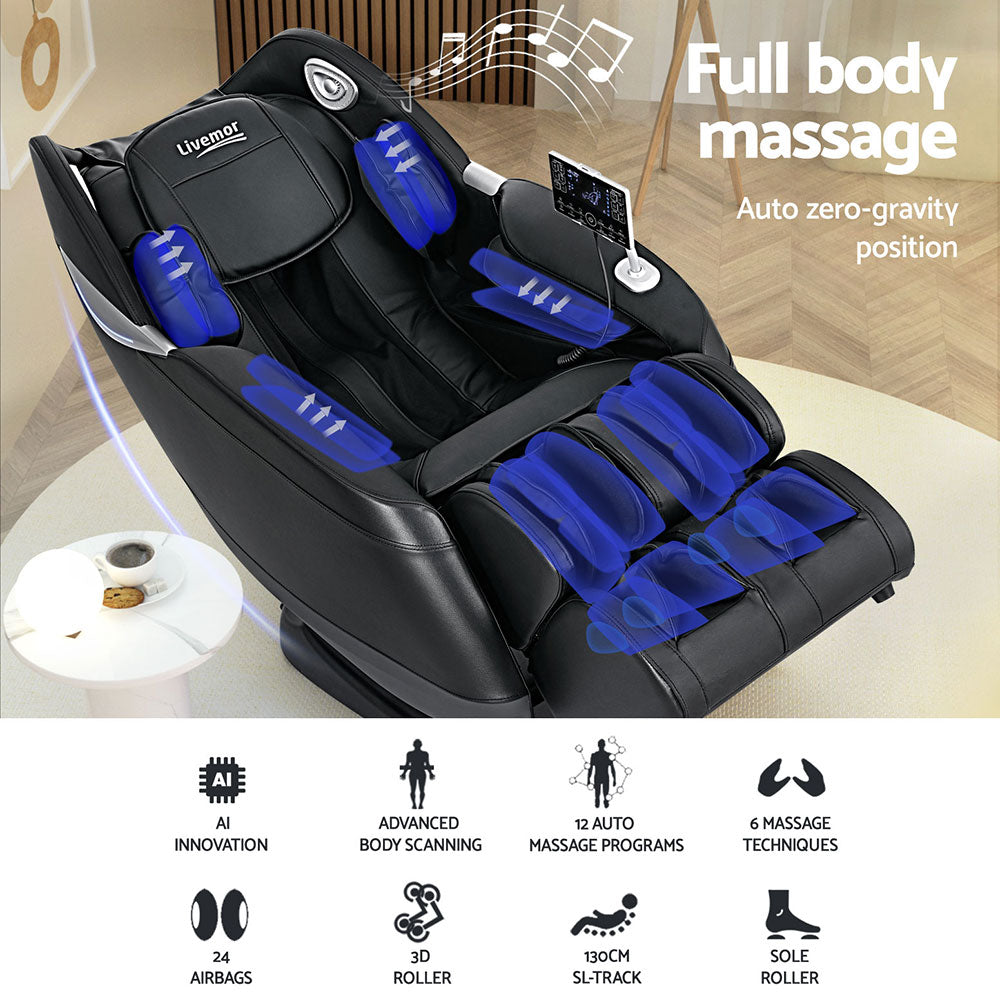 Livemor FLYNN 3D Electric Massage Recliner — Therapeutic Full Body Relief — Allure Home Collections