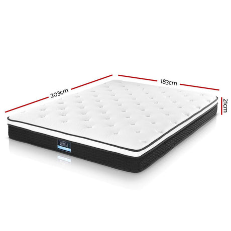 Giselle Bedding 21cm Euro Top Bonnell Spring Mattress — Hourglass Coils — Allure Home Collections
