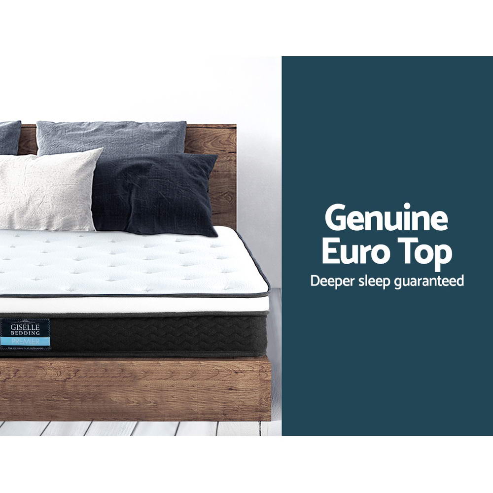 Giselle Bedding 21cm Euro Top Bonnell Spring Mattress — Hourglass Coils — Allure Home Collections