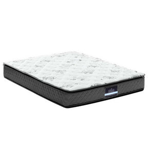 Naz 24cm pillow top 5 zone Bonnell spring mattress on a bed base