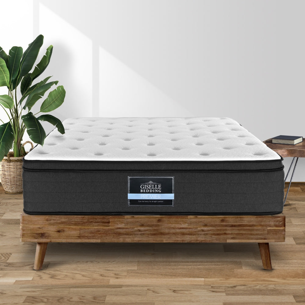 Giselle Bedding 34cm Luxury Euro Top Pocket Spring Mattress — Belgium Knitted, Egg-Shaped Foam — Allure Home Collections