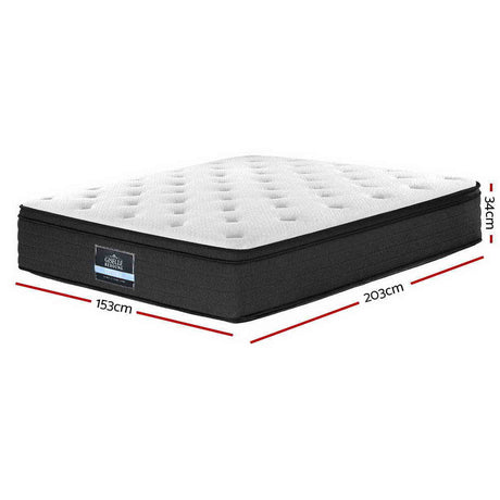 Medium Firm 7 Zone Euro Top Pocket Spring Mattress, 34cm Queen