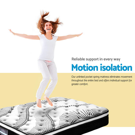 Medium 5 Zone Euro Top Pocket Spring Mattress, 32cm Queen