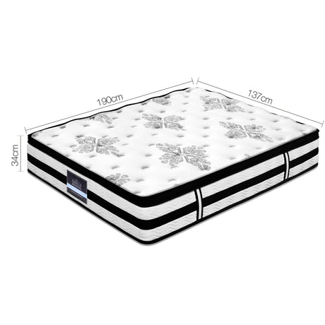 Medium Firm 5 Zone Euro Top Pocket Spring Mattress, 34cm Double