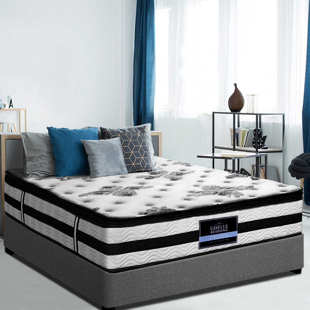 Giselle Bedding Euro Top Medium-Firm Pocket Spring Mattress — Plush Padding, Advanced Coils — Allure Home Collections