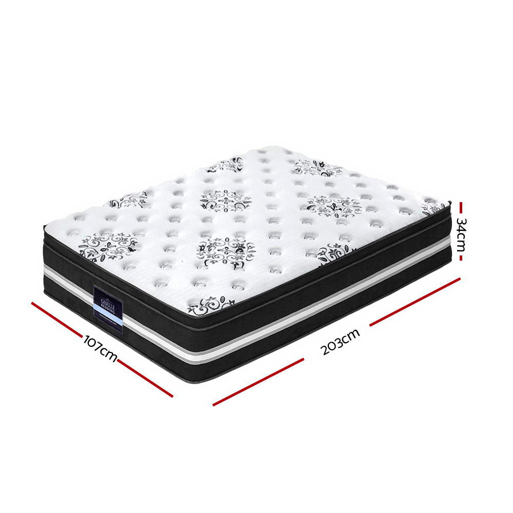 Giselle Bedding 34cm Cool Gel Euro Top Mattress — Belgium Knitted, Medium Firm — Allure Home Collections