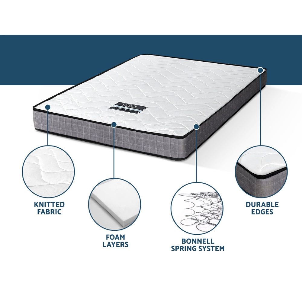 Giselle Bedding Alessio Bonnell Spring Mattress — Soft Quilting, Luxury Knitted Fabric — Allure Home Collections