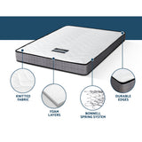 Giselle Bedding Alessio Bonnell Spring Mattress — Soft Quilting, Luxury Knitted Fabric — Allure Home Collections