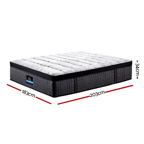 Medium firm 9 zone latex pocket spring mattress, 34cm king