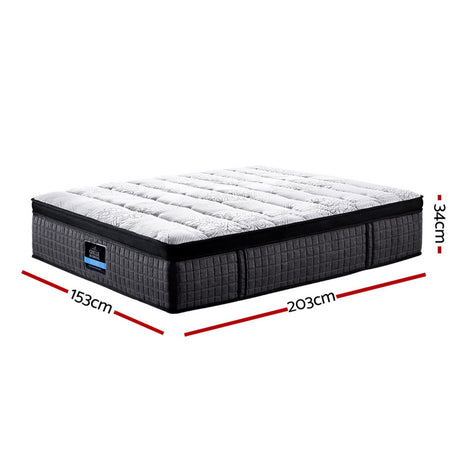 Medium Firm 9 Zone Latex Euro Top Pocket Spring Mattress, 34cm Queen