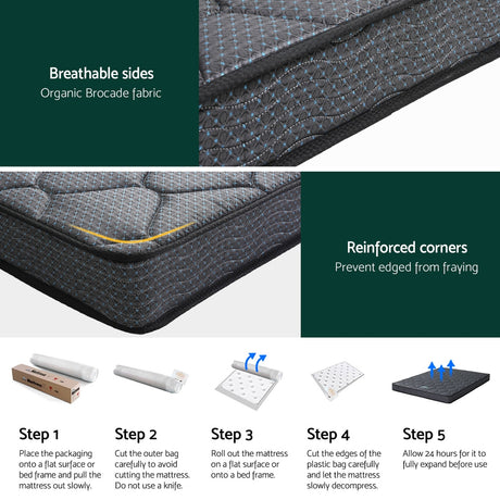 Giselle 16cm Medium-Firm Tight Top Mattress — 150g Knitted Fabric, Bonnell Spring — Allure Home Collections