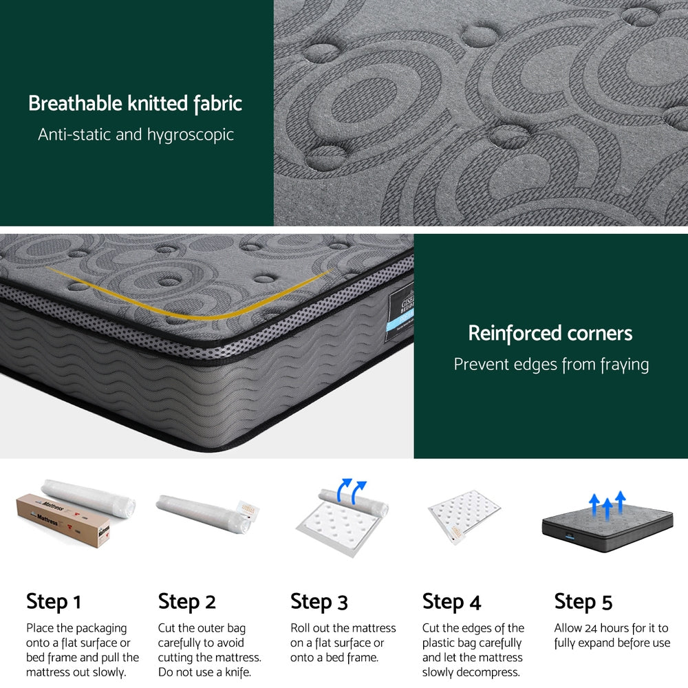 Giselle Reverie Euro Top Pocket Spring Mattress — Medium-Firm, Independent Coil — Allure Home Collections