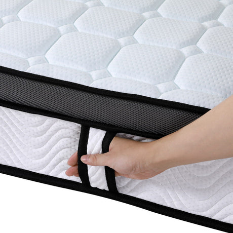 Giselle 25cm Medium-Firm Cool Gel Bonnell Spring Mattress — Soft Quilting Top — Allure Home Collections