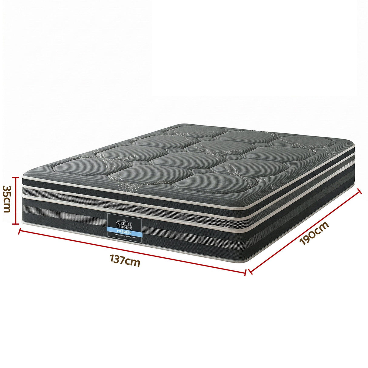 Medium Firm 7 Zone Euro Top Pocket Spring Mattress, 35cm Double