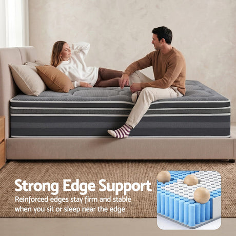 Medium Firm 7 Zone Euro Top Pocket Spring Mattress, 35cm Double