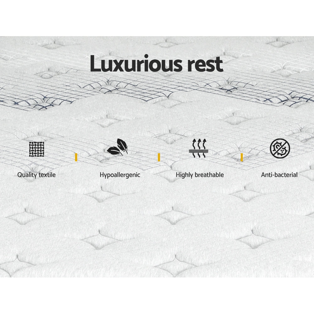 Extra Firm 5 Zone Pocket Spring Mattress, 32cm Double - Allure Home Collections