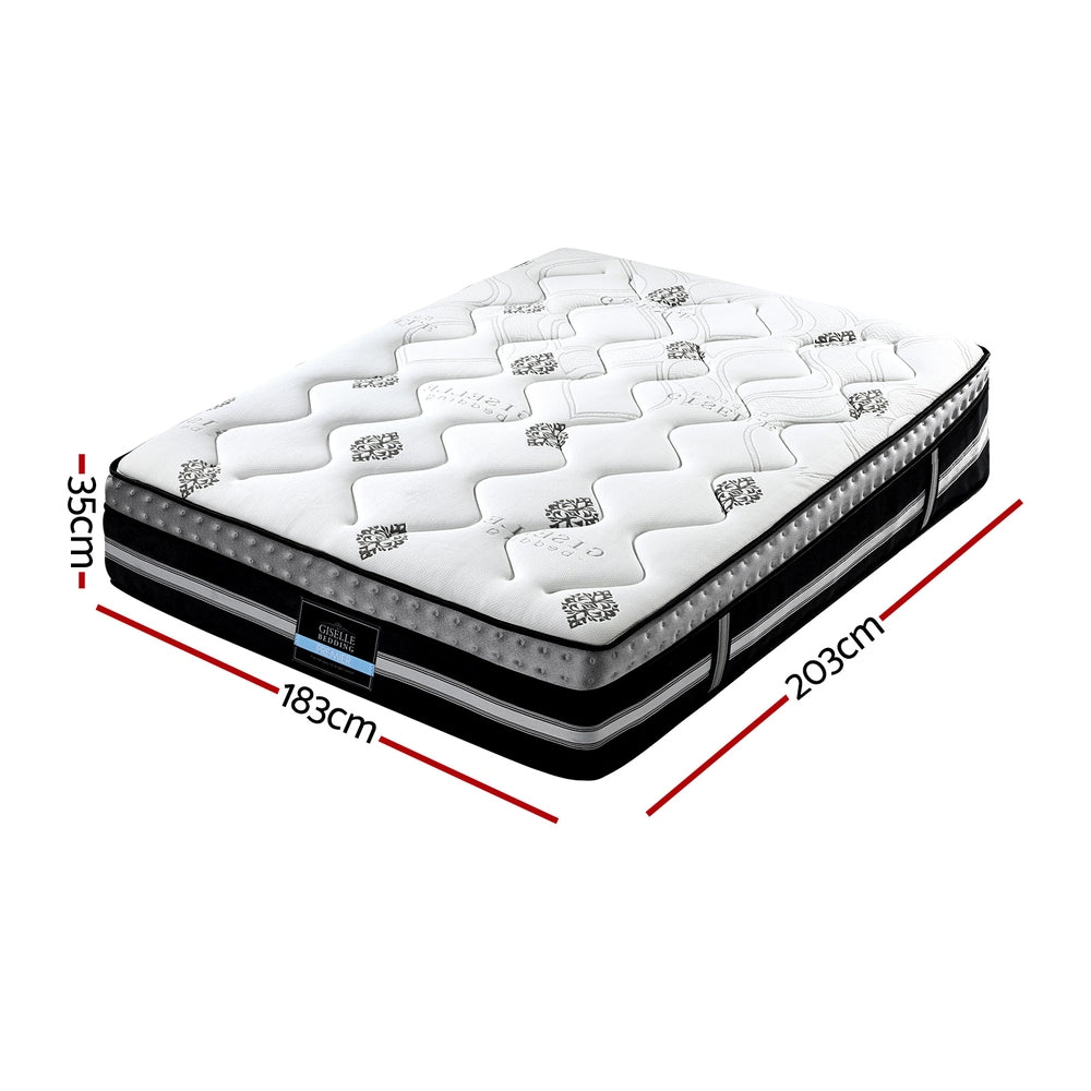 Medium firm gel memory foam pocket spring mattress, 35cm king
