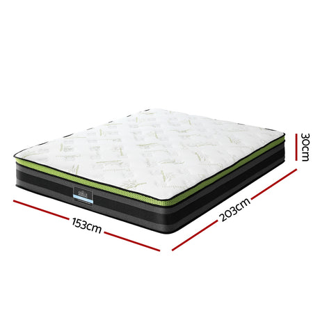 Medium Firm Gel Memory Foam Pocket Spring Mattress, 30cm Queen
