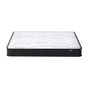 Zermatt white knitted king Bonnell spring mattress in a softly styled bedroom