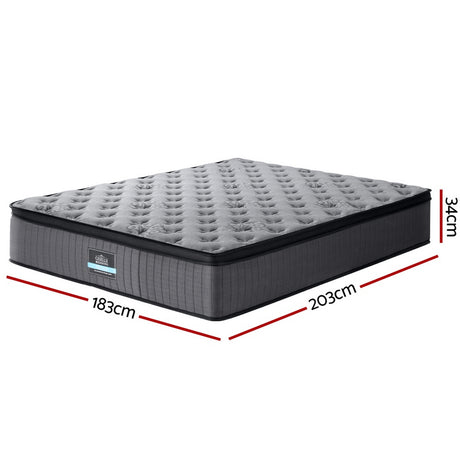 Medium Firm Euro Top Pocket Spring Mattress, 34cm King