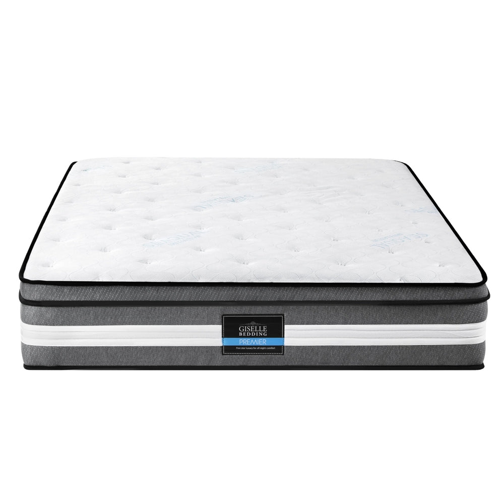 Medium Firm Gel Memory Foam Euro Top Pocket Spring Mattress, 30cm King