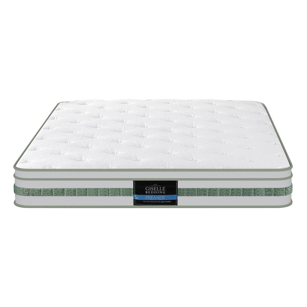 Giselle Euro Top Pocket Spring Mattress — Green Tea Foam, High-Compression Springs — Allure Home Collections