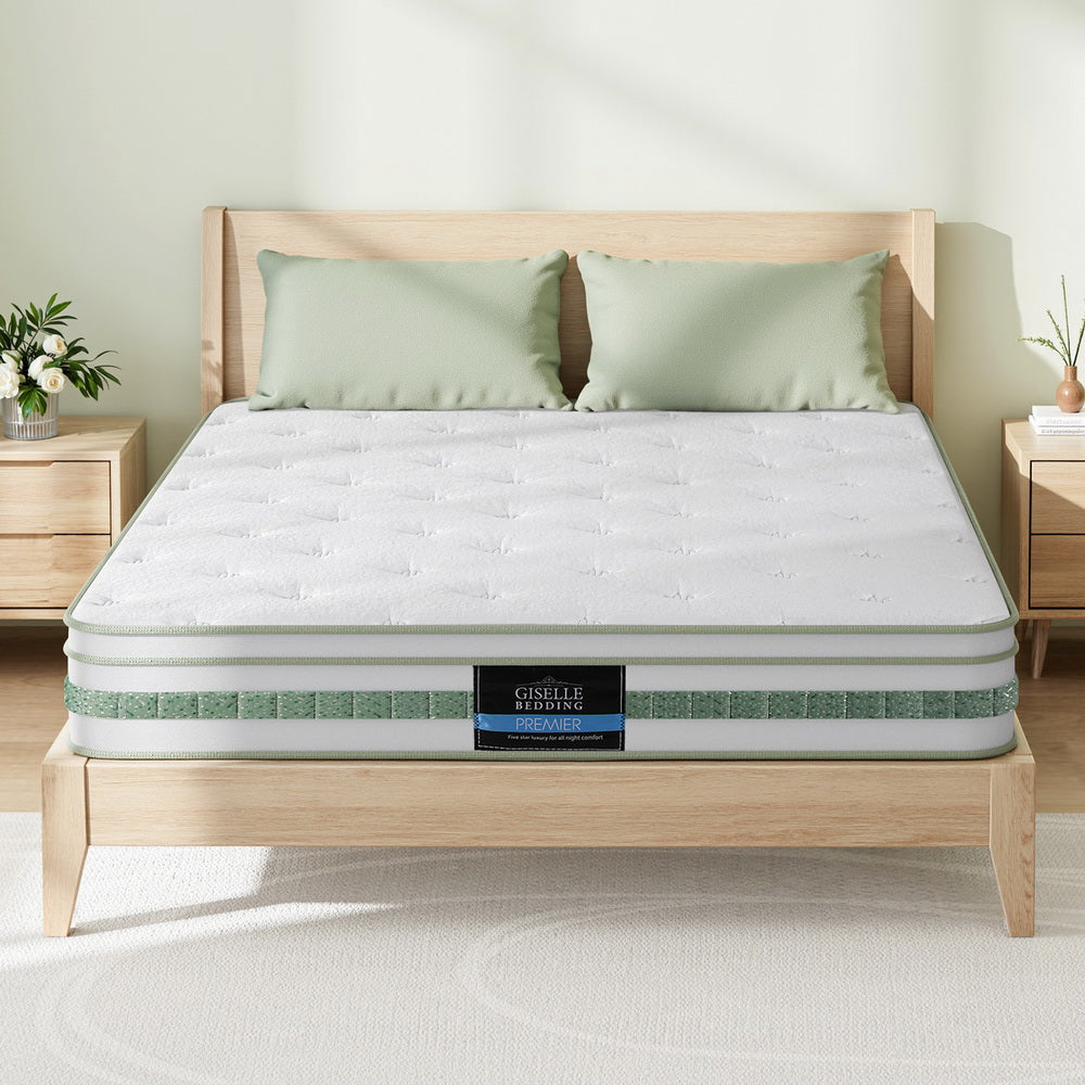 Giselle Euro Top Pocket Spring Mattress — Green Tea Foam, High-Compression Springs — Allure Home Collections