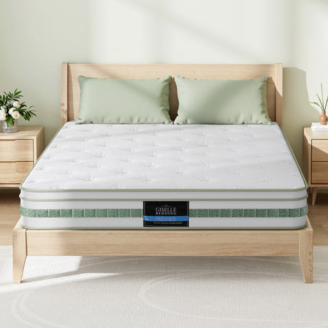 Giselle Euro Top Pocket Spring Mattress — Green Tea Foam, High-Compression Springs — Allure Home Collections