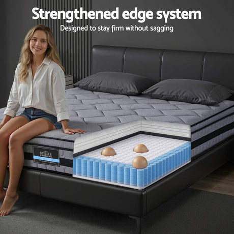 Medium firm Euro top pocket spring mattress in Queen size - image 7
