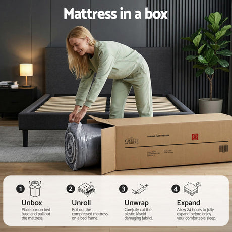 Medium firm Euro top pocket spring mattress in Queen size - image 10