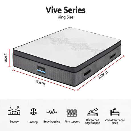 4 in 1 adjustable gel memory foam pocket spring mattress, 37cm king
