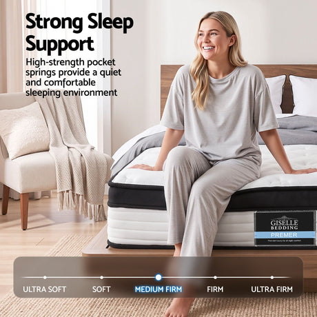 Medium Euro Top Pocket Spring Mattress, 31cm King