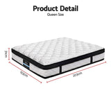 Medium 5 Zone Euro Top Pocket Spring Mattress, 31cm Queen
