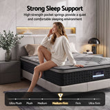 Medium Firm Bamboo Euro Top Pocket Spring Mattress, 34cm Double - Allure Home Collections