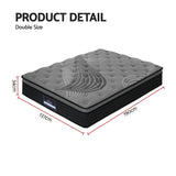 Medium Firm Bamboo Euro Top Pocket Spring Mattress, 34cm Double - Allure Home Collections