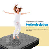 Giselle Bedding 34cm Bamboo Charcoal Euro Top Pocket Spring Mattress — 5-Zone Coil — Allure Home Collections