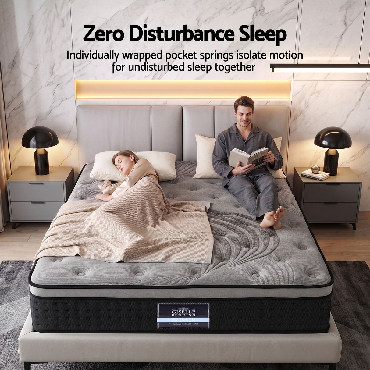 Medium Firm Bamboo Euro Top Pocket Spring Mattress, 34cm King (image 6)