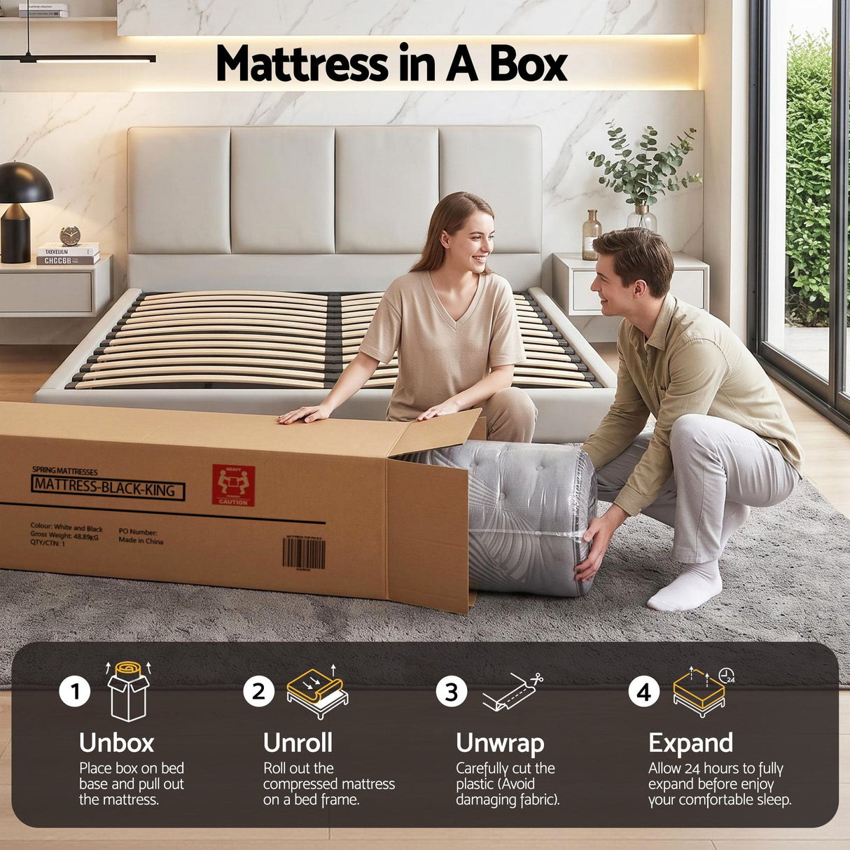 Medium Firm Bamboo Euro Top Pocket Spring Mattress, 34cm King (image 8)