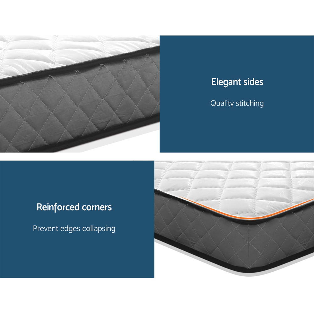 Giselle Bedding 16cm Medium Firm Bonnell Spring Mattress — Quilted Tight Top — Allure Home Collections