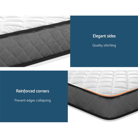Giselle Bedding 16cm Medium Firm Bonnell Spring Mattress — Quilted Tight Top — Allure Home Collections