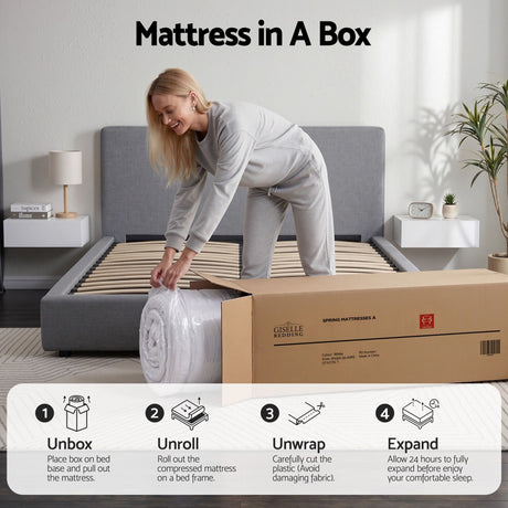Medium Firm to Firm Pocket Spring Mattress, 23cm Queen