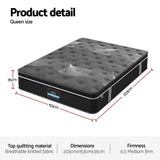 Medium firm graphene Euro top pocket spring mattress in Queen size - image 3