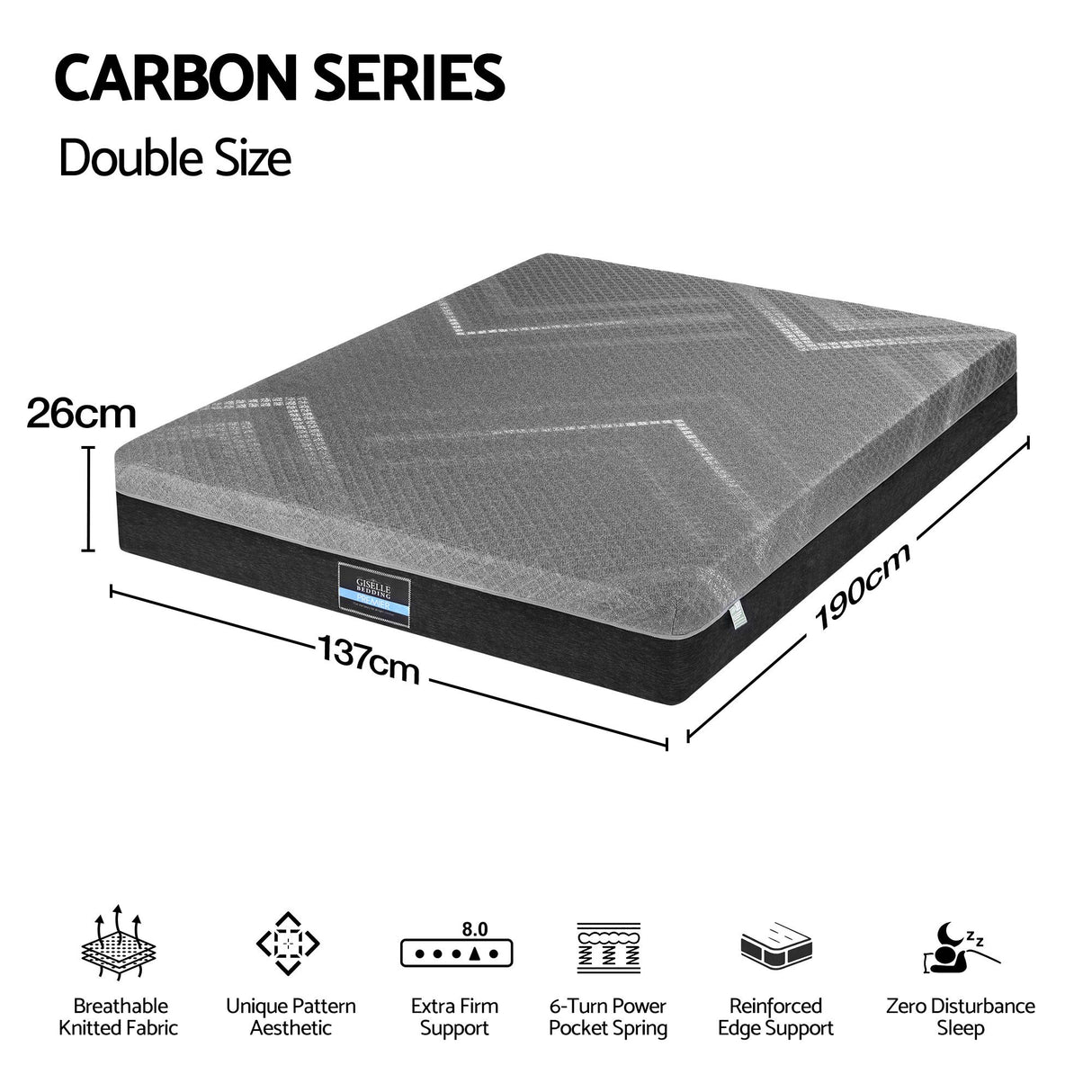 Firm pocket spring mattress, 26cm double