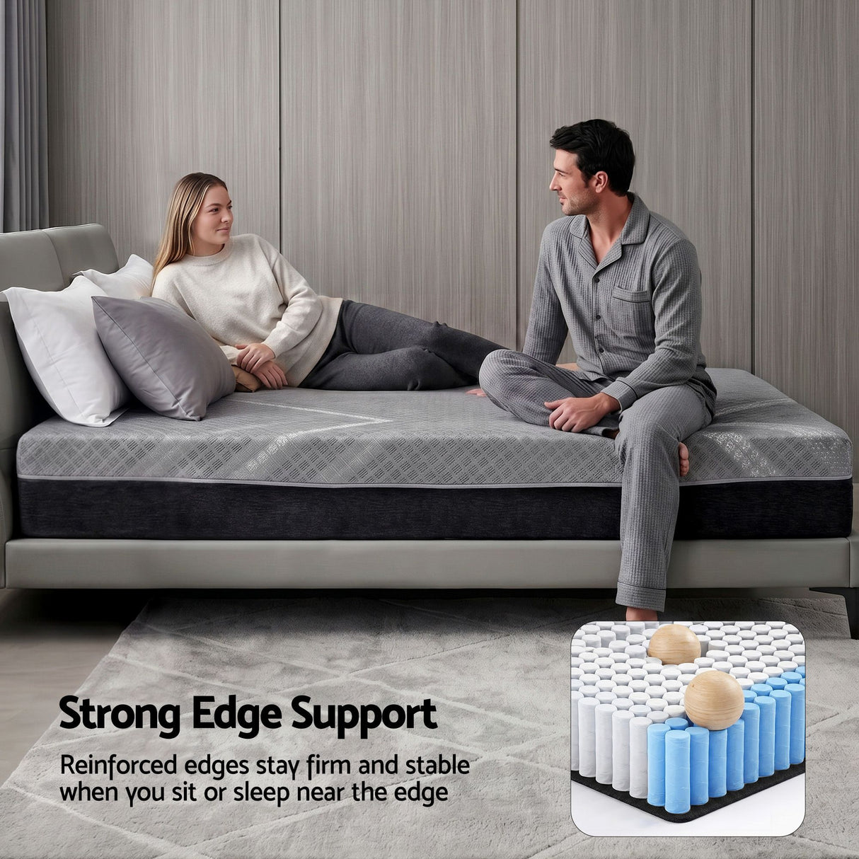Firm pocket spring mattress, 26cm queen