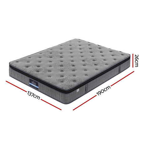 Giselle Bedding DOVE Series 26cm Latex Foam Euro Top Pocket Spring Mattress — Bamboo Charcoal — Allure Home Collections
