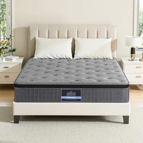 Giselle Bedding DOVE Series 26cm Latex Foam Euro Top Pocket Spring Mattress — Bamboo Charcoal — Allure Home Collections