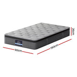 Giselle Bedding DOVE Series 26cm Latex Foam Euro Top Pocket Spring Mattress — Bamboo Charcoal — Allure Home Collections