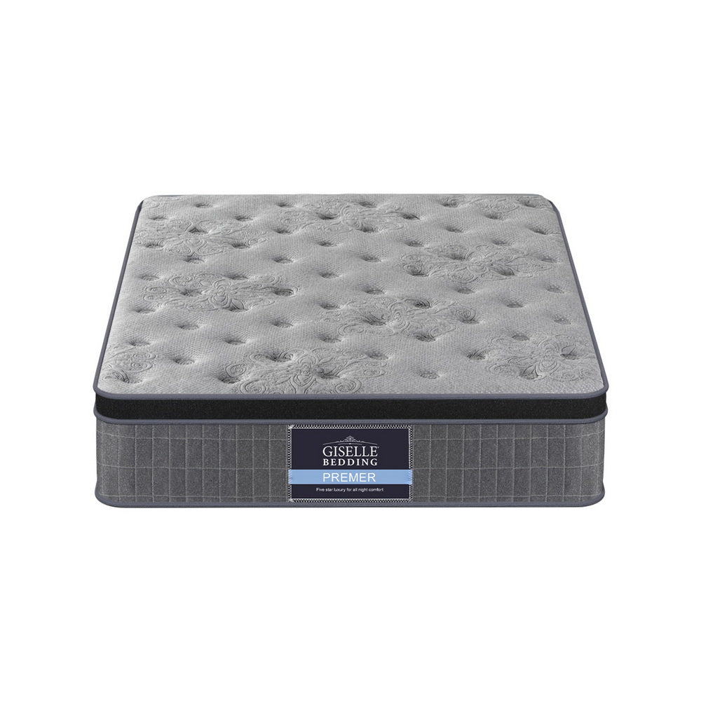 Giselle Bedding DOVE Series 26cm Latex Foam Euro Top Pocket Spring Mattress — Bamboo Charcoal — Allure Home Collections
