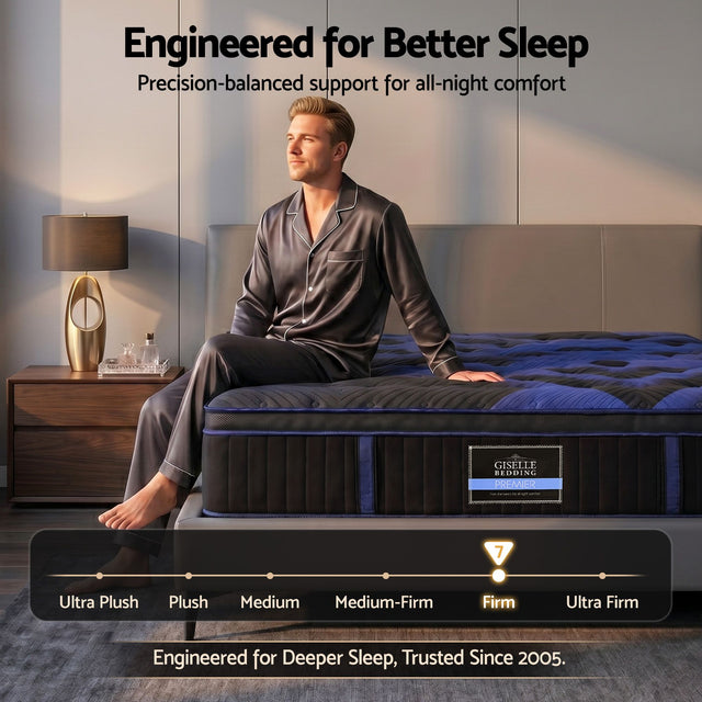 Medium firm euro top gel memory foam pocket spring mattress, 34cm king